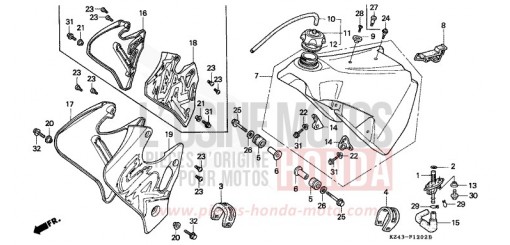 RESERVOIR A CARBURANT (CR125RP/RR/RS/RT/RV) CR125RR de 1994